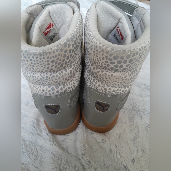 Puma Sky II Contact Hi Top Shoes Grey Suede High Double Strap Women’s Size 9.5 - Picture 7 of 11